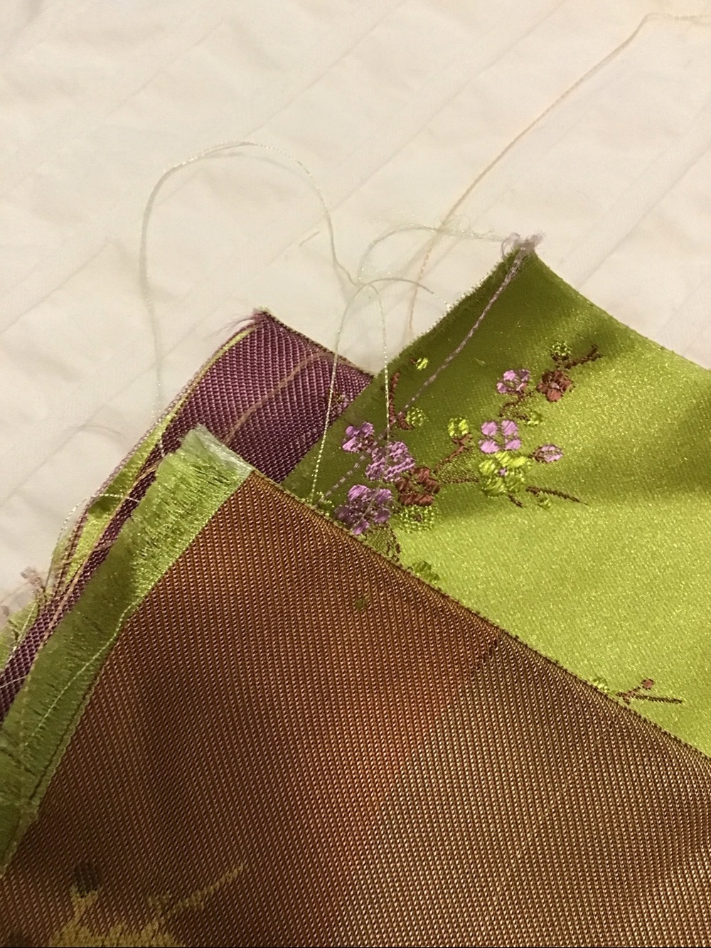 Silk (blend?) Brocade Fabric.  Bamboo Plum Design - Picture 9 of 9